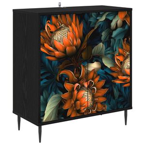 vidaXL Kreveta LOCHEM Crni hrast 69 x 33 x 76 cm Konstruirano drvo