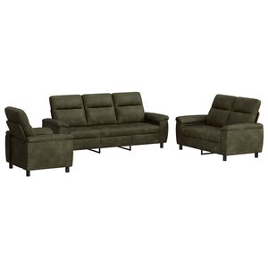 vidaXL Set sofe 3 pcs Smeđa Umetnička suknja koža