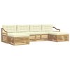vidaXL Set vanjskih sofa 6 kom. Bijela i krem Čvrsto drvo akacije