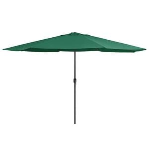 vidaXL Vrtni suncobran s metalnim stupom 390 cm zeleni