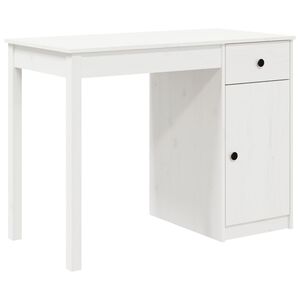 vidaXL Radni stol bijeli 100x50x75 cm od masivne borovine
