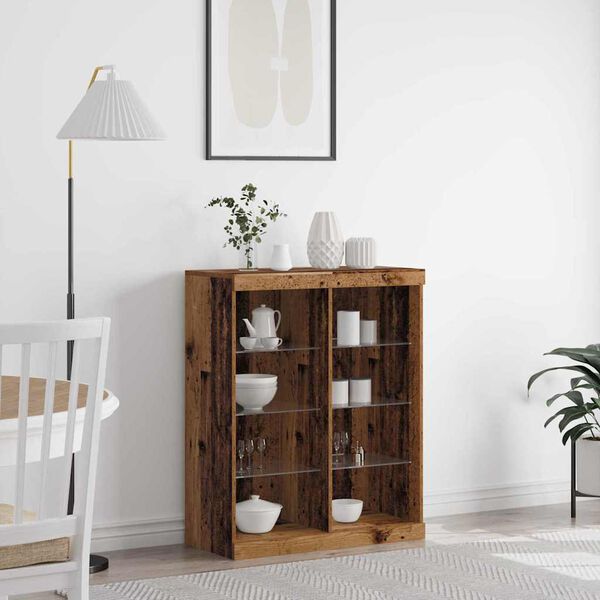 vidaXL LED komoda Staro drvo 41 x 37 x 100 cm Konstruirano drvo