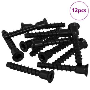 vidaXL &Scaron;estarasti vijak s čepom 12 pcs Crna 7 x 40 mm Željezo