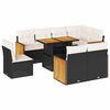 vidaXL 9-dijelni set vrtnih sofa s jastucima crni od poliratana bagrem