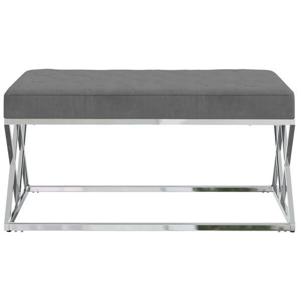 vidaXL Klupa od tamnosivog bar&scaron;una i nehrđajućeg čelika