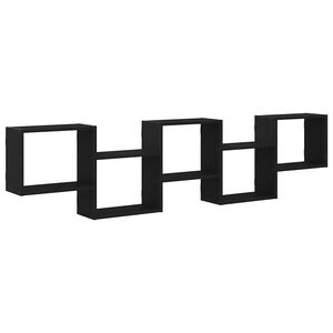vidaXL Zidna kockasta polica s 5 odjeljaka od crnog konstruiranog drva