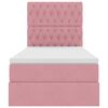 vidaXL Krevet s prostorom za pohranu s LED-om Ružičasta 90 x 200 cm