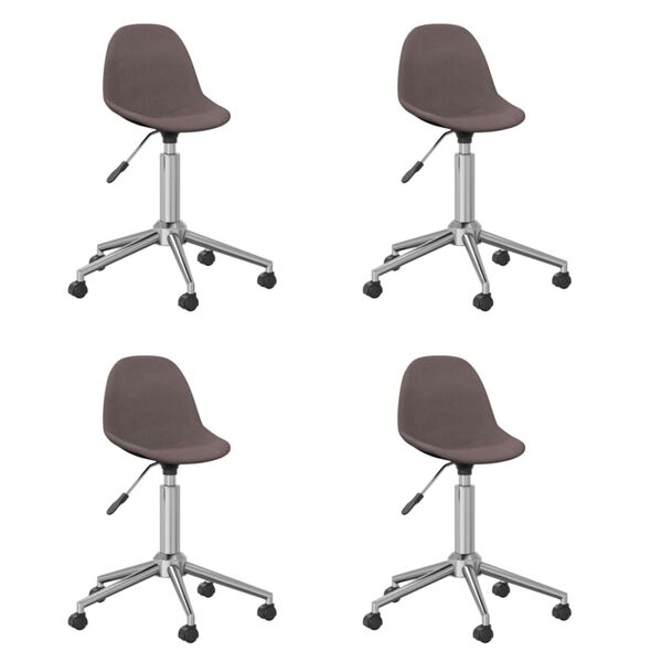 vidaXL Okretne blagovaonske stolice od tkanine 4 kom smeđe-sive