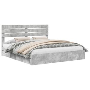 vidaXL Krevet s od storage s ladicama Betonski sivi 200 x 200 cm