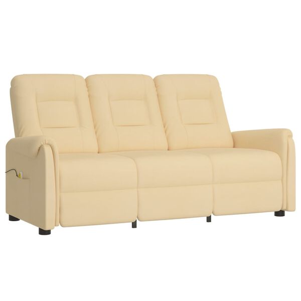 vidaXL Masažni trosjed od mikrovlakana krem