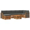 vidaXL Set vanjskih sofa s jastukom 7 pcs Prirodna i antracit