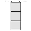 vidaXL Klizna vrata s priborom 76 x 205 cm kaljeno staklo i aluminij