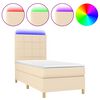 vidaXL Krevet box spring s madracem LED krem 90x190 cm od tkanine