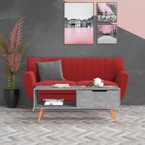 vidaXL Stolić za kavu boja betona 100 x 49,5 x 43 cm konstruirano drvo