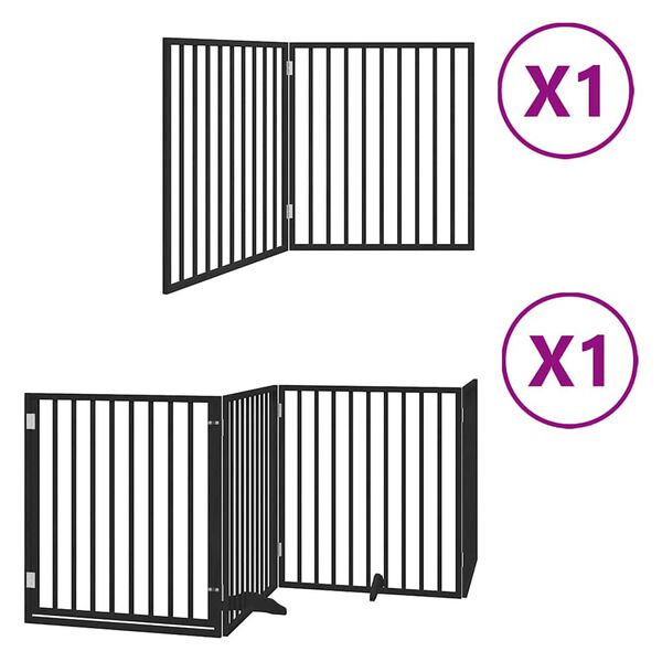 vidaXL Vrata za pse s vrata&scaron;cima 6 panela sklopiva 480 cm drvo topole