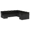 vidaXL 11-dijelni set vrtnih sofa od poliratana s jastucima crni