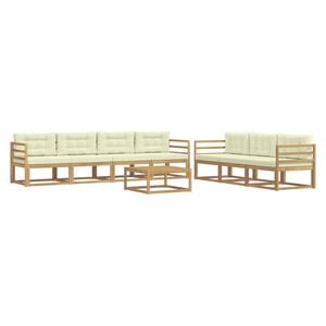 vidaXL Set vanjskih sofa 7 kom. Bijela i krem