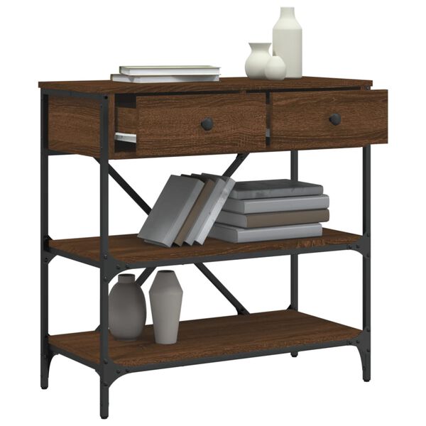 vidaXL Konzolni stol smeđa boja hrasta 75x34,5x75 cm konstruirano drvo