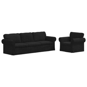 vidaXL Sofa 210cm 2 pcs Crna Metal