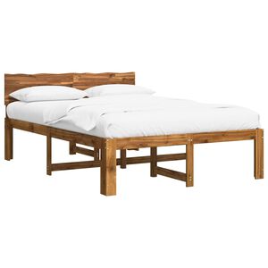 vidaXL Krevetni okvir s uzglavljem ROSTOCK Prirodna 140 x 190 cm