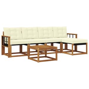 vidaXL Set vanjskih sofa s jastukom 6 pcs Prirodna i krem