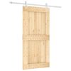 vidaXL Klizna vrata Prirodna i bijela 100 x 210 cm Čvrsta borovina