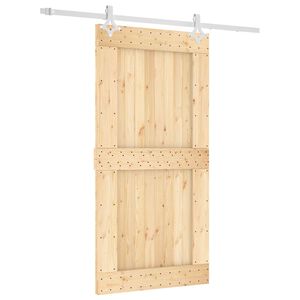 vidaXL Klizna vrata Prirodna i bijela 100 x 210 cm Čvrsta borovina