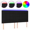 vidaXL LED uzglavlje crno 160x5x118/128 cm od tkanine