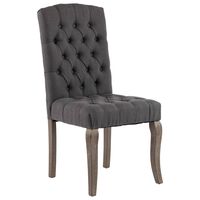 vidaXL Blagovaonske stolice od tkanine 2 kom sive s izgledom platna
