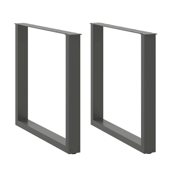 vidaXL Noge za blagovaonski stol U-oblik 2 kom antracit 90 x (72-73) cm čelik