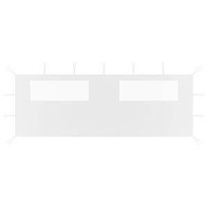 vidaXL Bočni zid za sjenicu s prozorima 6 x 2 m bijeli