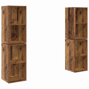 vidaXL Set TV komoda Zidne 4 pcs Staro drvo 37 x 37 x 72 cm