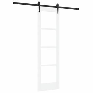 vidaXL Klizna vrata 61 x 198,5 cm Masivna borovina i staklo Bijelo