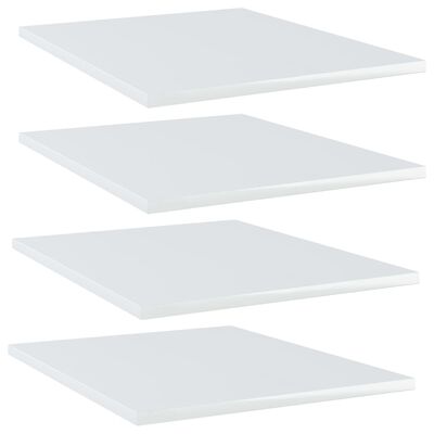 vidaXL Police za knjige 4 kom visoki sjaj bijele 40x50x1,5 cm iverica