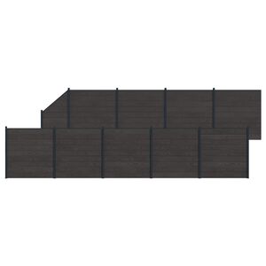 vidaXL Panel ograde 10 pcs WPC i aluminij Crna