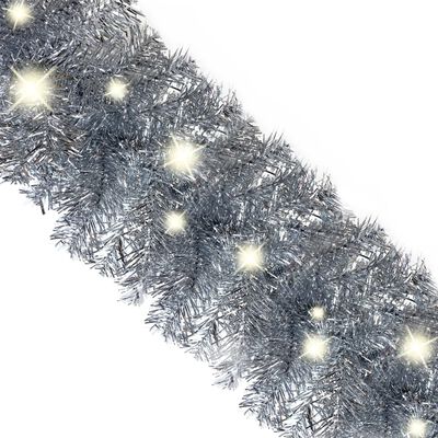 vidaXL Božićna girlanda s LED svjetlima 10 m srebrna