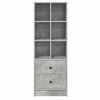 vidaXL Highboard s ladicama Betonski sivi 45,5 x 34 x 127 cm