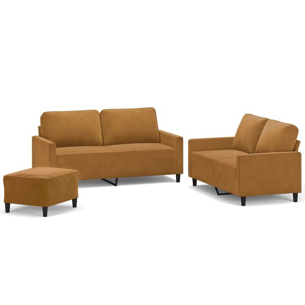 vidaXL 3-dijelna garnitura s jastucima smeđa bar&scaron;unasta