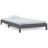 vidaXL ležaj sivi 75x190 cm od masivne borovine