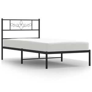 vidaXL Metalni okvir za krevet s uzglavljem crni 90x190 cm