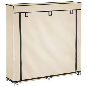282433 vidaXL Shoe Cabinet with Cover Cream 115x28x110 cm Fabric