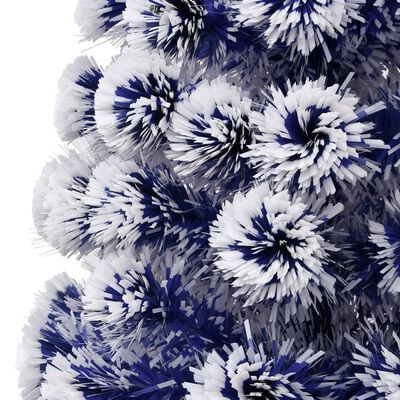 vidaXL Umjetno božićno drvce bijelo-plavo 240 cm optička vlakna