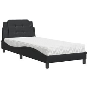 vidaXL Krevet s madracem Zadar crni 80 x 200 cm od umjetne kože