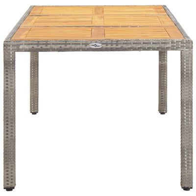 vidaXL Vrtni stol sivi 190x90x75 cm poliratan i masivno bagremovo drvo