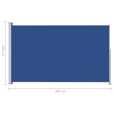 vidaXL Uvlačiva bočna tenda za terasu 220 x 300 cm plava