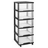 Curver Essentials ladičar 100 L prozirno-crni