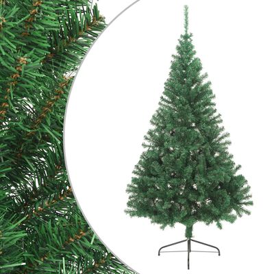 vidaXL Umjetna polovica božićnog drvca sa stalkom zelena 210 cm PVC