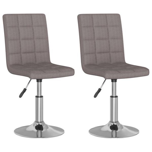 vidaXL Okretne blagovaonske stolice od tkanine 2 kom smeđe-sive