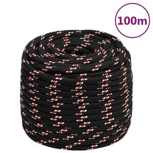 vidaXL Brodski konop crni 18 mm 100 m od polipropilena
