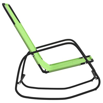 vidaXL Ljuljajuća ležaljka za sunčanje od čelika i tekstilena zelena